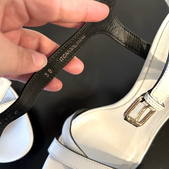 Burberry White And Nova Check Canvas Platform Wedge Sandals, size EUR 38 (US 8) - Picture 5 of 9